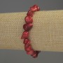 Bracelet en corail facetté, diamètre 7–10×9 mm, longueur 18 cm, élastique