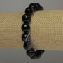 Bracelet en agate facettée, perles de 12 mm, longueur 18 cm, élastique