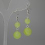 Boucles d'oreilles en onyx, billes lisses 12 mm et 8 mm, longueur 45 mm ±
