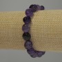Bracelet en améthyste galetée, diamètre 10×9 mm, longueur 18 cm, élastique