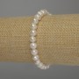 Bracelet de perles d'eau douce, diamètre 7×6,5 mm ±, longueur 18 cm (élastique)