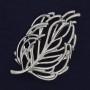 Broche Feuille métal argenté 57×42 mm+