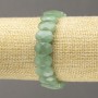 Bracelet élastique en néphrite, maillon facetté, diamètre 14×9,5 mm+