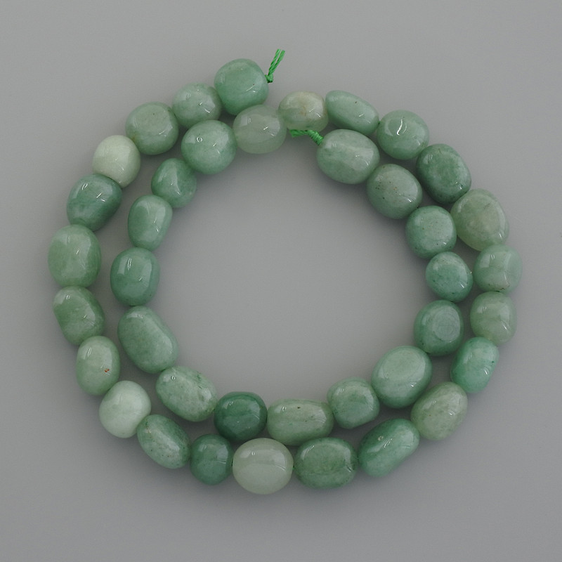 Perles de néphrite roulées, diamètre 10–12×10 mm, longueur 39 cm ±