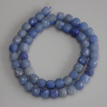 Perles d'aventurine facettées en cube, diamètre 7 x 7 mm, longueur 38 cm ±