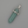 Pendentif amazonite hexagonal, cristal boule 8 × 31 × 41 mm+