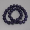 Perles œil-de-chat violettes, pierre synthétique, billes lisses, diamètre 11,5 mm, montées sur fil, longueur environ 37 cm