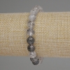 Bracelet Quartz d'Herkimer, quartz diamant, boules lisses 8 mm ±, longueur 18 cm ±, élastique