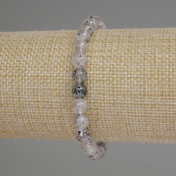 Bracelet en quartz d'Herkimer diamant, billes lisses 6 mm, longueur environ 18 cm, élastique