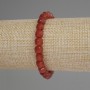 Bracelet en cornaline, cubes facettés, diamètre 7 mm ±, longueur 18 cm ±, élastique