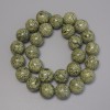 Perles en serpentine, boule lisse 15 mm, longueur environ 39 cm sur fil