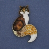 Broche-pendentif Renard émaillé avec strass 54 × 35 mm