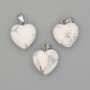 Pendentif Cœur en howlite 15×15×23 mm +