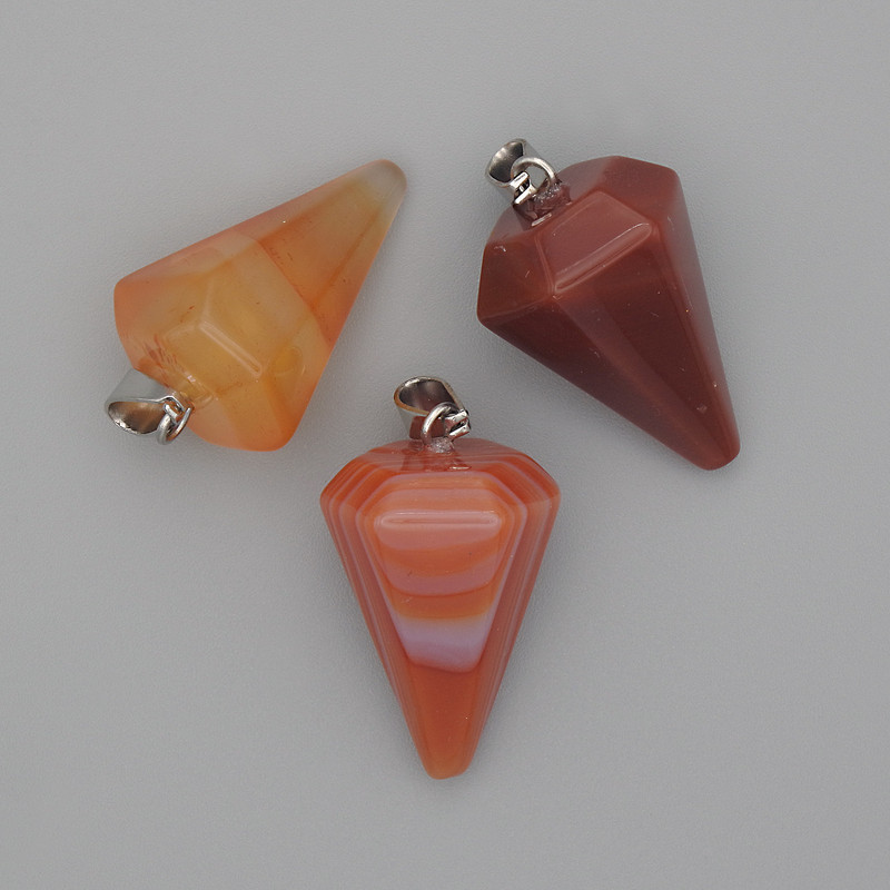 Pendentif « Pendule » en cornaline 28×20×14 mm+