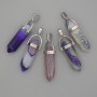 Pendentif en agate hexagonal, cristal boule 8×31×41 mm+