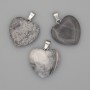 Pendentif Cœur en jaspe gris 20×20×25 mm+