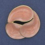 Broche-pendentif Accent émail rose et métal doré 43 mm+