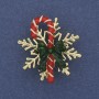 Broche Flocon de neige avec bonbon doré 30 mm +