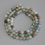 Perles de chrysocolle et lazurite, facettées sur fil, diamètre 4–5 mm, longueur environ 40 cm+
