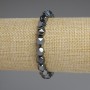 Bracelet en hématite à facettes 8×7 mm ±, longueur environ 18 cm, sur base élastique