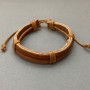 Bracelet en cuir écologique marron à serrage réglable