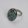 Bague héliotrope ovale 19×14 mm ± sans, métal argenté
