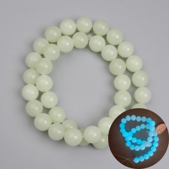 Perles d'onyx à l'éclat turquoise, billes lisses de 10 mm, longueur 37 cm ± sur fil