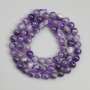 Perles d'améthyste, sphères lisses de 6 mm ± sur fil