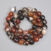 Promo ! Perles d'agate facettées sphériques, diamètre 8 mm +/-, longueur 37 cm +/- sur fil