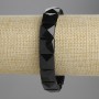 Bracelet en agate facettée, maillon 12×12 mm ±, longueur 18 cm ±, élastique