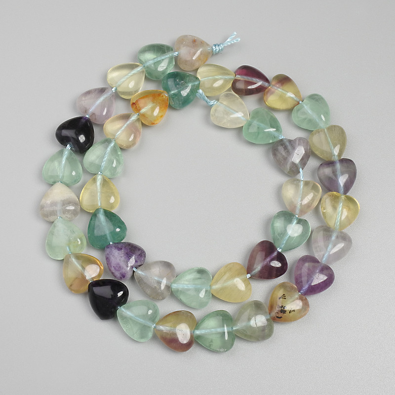 Perles de fluorite cœur 10 mm ± sur fil