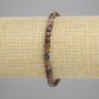 Bracelet en petersite facetté, cube 4×4 mm, longueur 18 cm, élastique