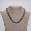 Collier en topaze fumée, boules lisses de 8 mm, longueur 45 cm ± avec fermoir