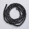 Perles noires et mates en cristal tchèque montées sur fil, billes facettées, diamètre 3,5 mm + -, longueur 49 cm +