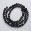 Perles sur fil Cristal tchèque noir mat facetté, diamètre 5 mm, longueur 40 cm