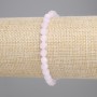 Bracelet quartz rose à facettes, diamètre 6×5 mm, longueur 18 cm, élastique