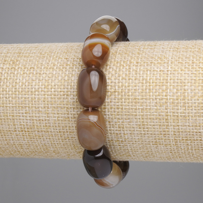 Bracelet en agate barillet 15×12 mm ±, longueur 18 cm ± élastique