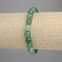 Bracelet en agate verte, boules lisses, diamètre 8 mm ±, longueur 18 cm ±, élastique