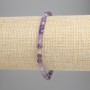 Bracelet en améthyste facettée, cubes de 4×4 mm ±, longueur 18 cm ±, élastique