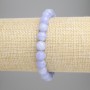 Bracelet en agate bleu clair, boules lisses, diamètre 8 mm ± (élastique), longueur 18 cm+