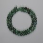Perles d'émeraude, billes lisses 6 mm, longueur 39 cm