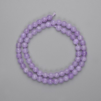 Perles de kunzite rondes et lisses 6 mm +-, longueur 38 cm