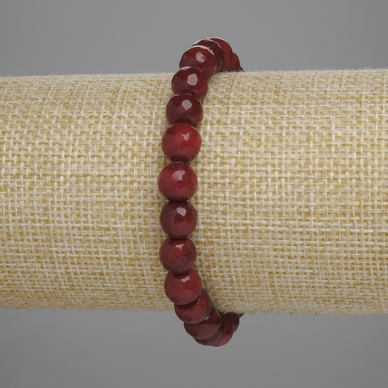 Bracelet en tourmaline, billes facettées de 7,5 mm ±, longueur 18 cm ± élastique