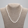 Collier de perles d’eau douce naturelles 9-10×7-8 mm ±, longueur 45 cm ± 5 cm, chaîne d'extension