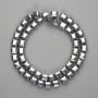 Perles d'hématite cubiques 8x8 mm +/- couleur argentée, longueur 39 cm