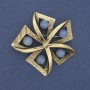 Broche Accent avec pierre de lune opalite et métal doré 60 mm+