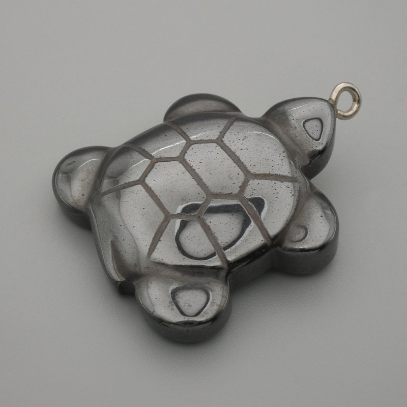 Pendentif Tortue en hématite 40×30 mm+