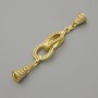 Fermoir embout doré avec strass, diamètre 20×11 mm ±, longueur 52 mm ±