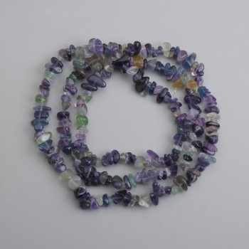 Perles de fluorite éclats, diamètre 5-12×3-6 mm, 5 mm ±, longueur 78 cm