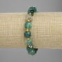 Bracelet en agate facettée – cube, diamètre 8×8 mm ±, perles 3 mm ±, longueur 18 cm ±, élastique